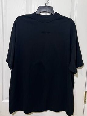 Essentials Black Short-Sleeve Logo T-Shirt